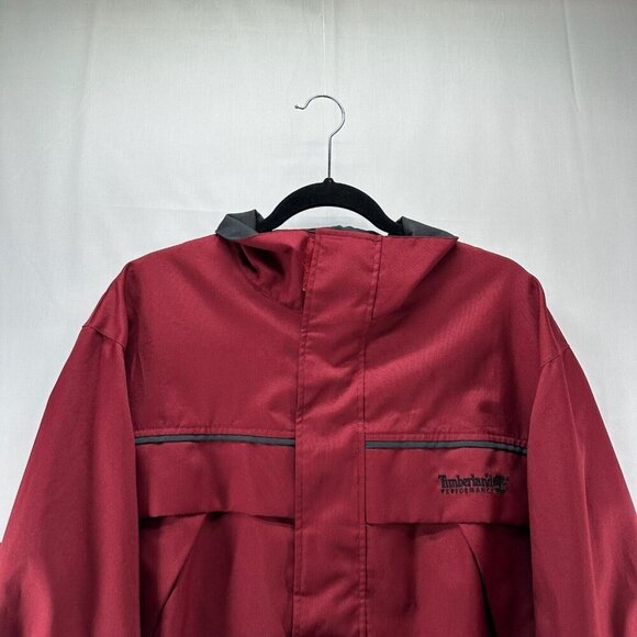 Timberland Jacket Mens Sz M Performance Weathergear Windbreaker Waterproof Red - Picture 4 of 12